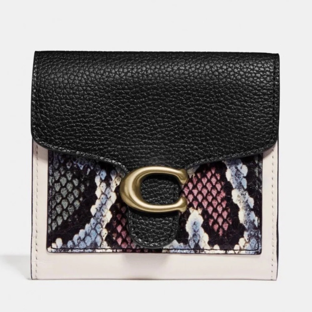 Coach Tabby Buckle Snakeskin Leather Wallet